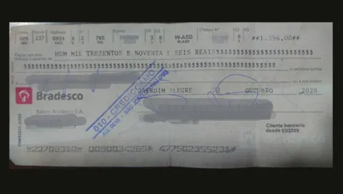 Cheque clonado repassado ao comerciante