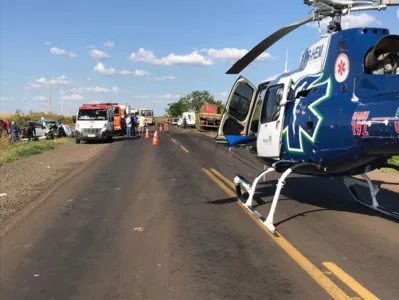 Acidente grave mobiliza socorro aéreo do Samu em rodovia