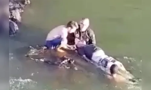 Médico do Samu salta de helicóptero para salvar vítima de afogamento; vídeo