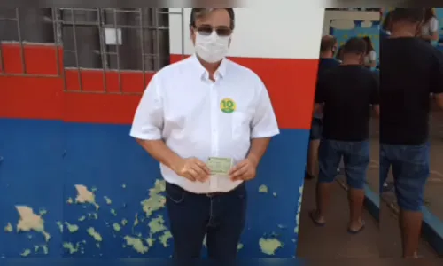 Candidato Andre Romagnoli vota durante a manhã no Braga Côrtes