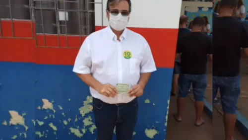 Candidato Andre Romagnoli vota durante a manhã no Braga Côrtes