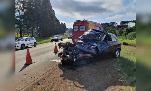 Colisão entre carro e ônibus deixa uma vítima fatal na PR-170