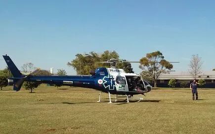 Helicóptero do Samu transfere bebê prematuro de Apucarana para Santo Antônio