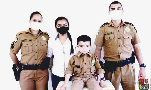 Admirador da Polícia Militar, João Miguel, de 4 anos conhece a 6ª CIPM