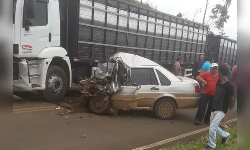Mulher morre em acidente de trânsito na Rodovia PR 456