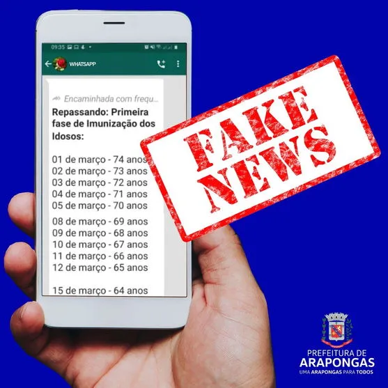 Arapongas alerta para “fake news” sobre calendário de imunização