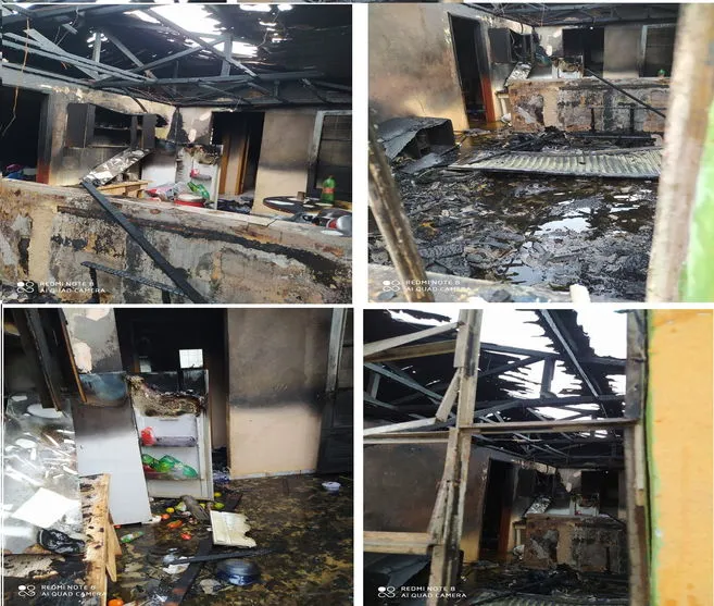 Casa é destruída após incêndio em Kaloré