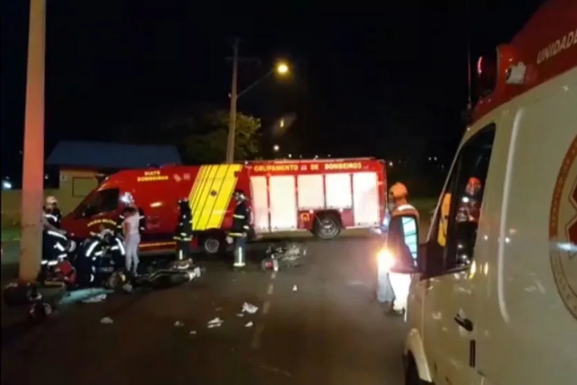 acidente foi na marginal da PR-467, esquina com a Avenida Corbélia, entre o Bairro Cataratas e Periolo