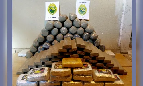PM apreende quase 100 quilos de maconha e skunk, entre Manoel Ribas e Nova Tebas