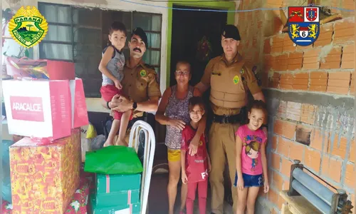 Ação de Natal: PM atende pedido de criança em Ivaiporã