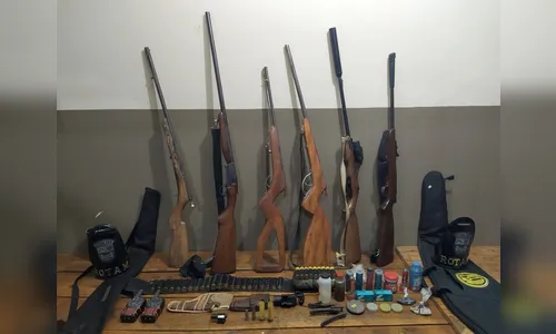 PM apreende armas de fogo e motores de popa com suspeita de furto