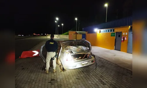 PRF apreende drogas e munições em carro que capotou na BR-277