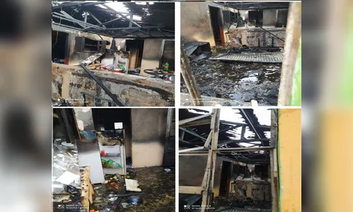 Casa é destruída após incêndio em Kaloré