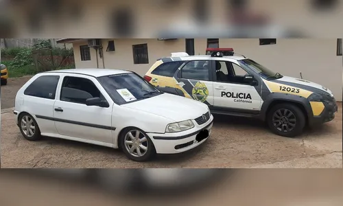 Gol furtado é encontrado na zona rural pela Polícia Militar