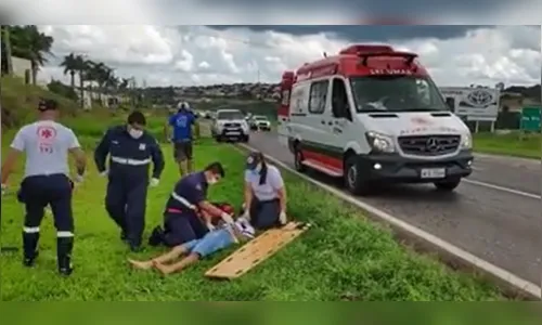 Motociclista sofre acidente na rodovia em Jandaia do Sul