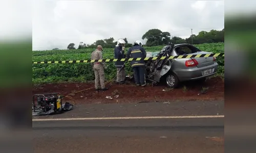 Colisão entre carro e caminhão deixa vítima fatal na PR-466