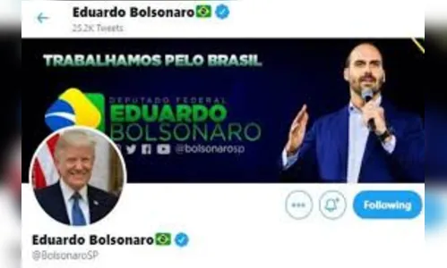 Eduardo Bolsonaro utiliza foto de Trump como avatar no Twitter