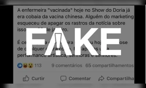 Fake News: É falso que primeira enfermeira vacinada já teria sido vacinada antes