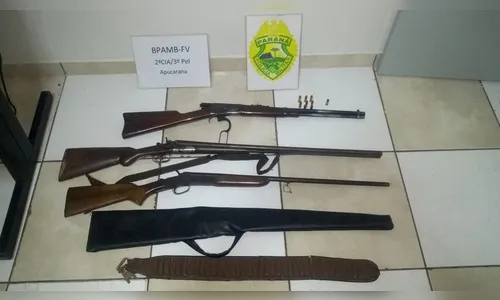 Polícia Ambiental apreende três armas de fogo e munições em Apucarana