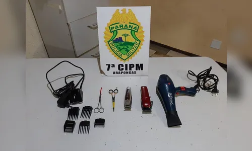 Polícia Militar recupera materiais furtados de barbearia