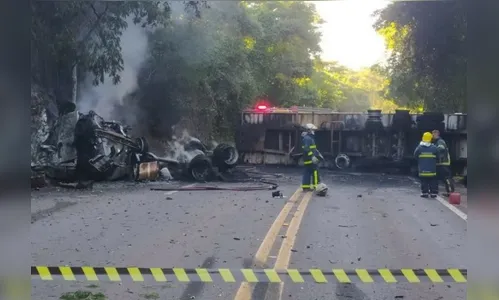 Caminhoneiro morre queimado após acidente na rodovia