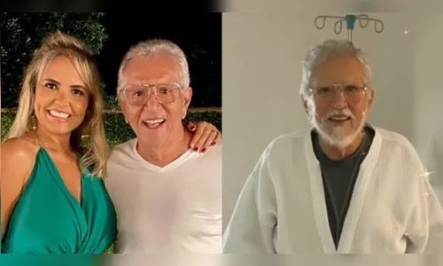 Internado com covid, Carlos Alberto de Nóbrega recebe visita da mulher