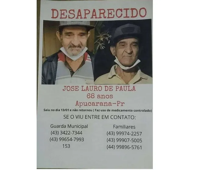 50 dias desaparecido: família pede ajuda para encontrar idoso
