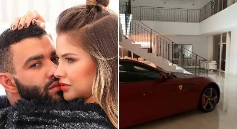 Andressa Suita mostra carro no meio da mansão de Gusttavo Lima