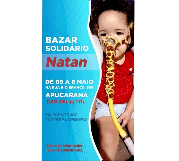 Bazar Solidário em prol do Natan acontece em maio