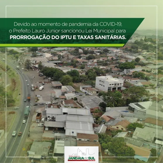 Jandaia do Sul prorroga pagamento do IPTU