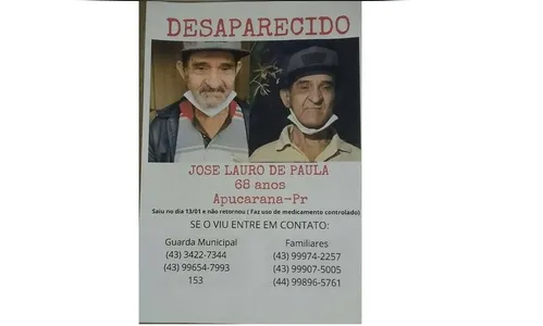 50 dias desaparecido: família pede ajuda para encontrar idoso