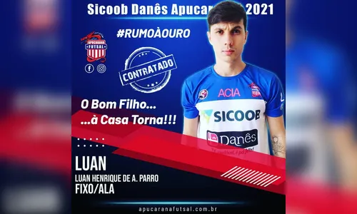 Apucarana Futsal anuncia novo atleta para a temporada 2021