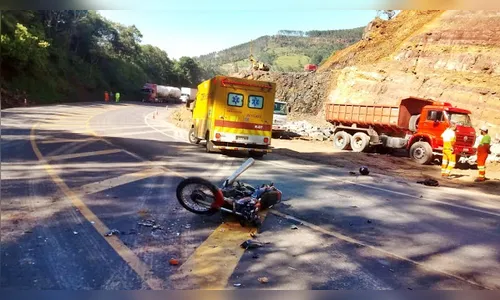 Colisão entre moto e caminhão é registrado na BR-376