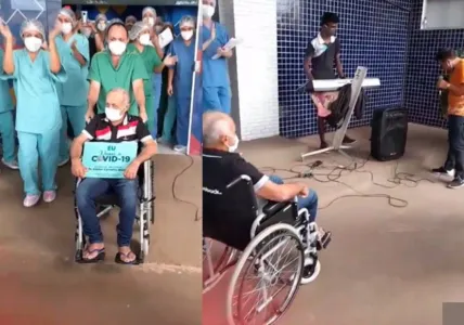 Filho cumpre promessa e canta forró na alta do pai; veja