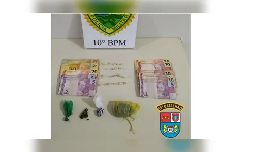 Garota de 14 anos e jovem de 19 são flagradas com drogas