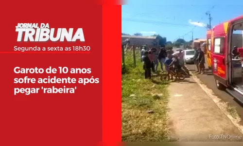 Garoto de 10 anos sofre acidente após pegar 'rabeira'