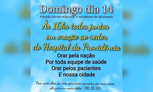 Grupo realiza oração em frente do Hospital da Providência