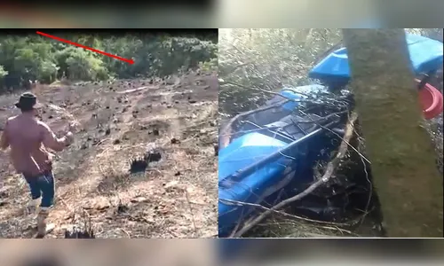 Homem é atropelado pelo próprio trator e sobrevive; Veja