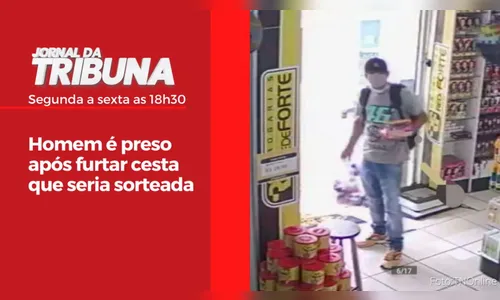 Homem é preso após furtar cesta que seria sorteada