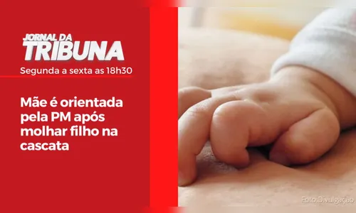 Mãe é orientada pela PM após molhar filho na cascata
