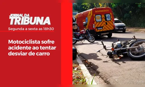 Motociclista sofre acidente ao tentar desviar de carro