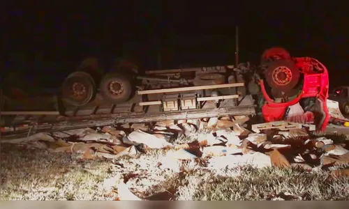 Motorista morre após caminhão capotar na PR-170