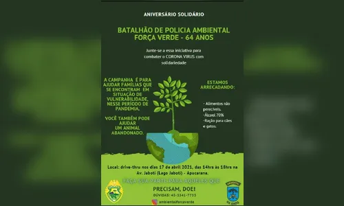 Polícia Ambiental arrecada doações para ajudar famílias