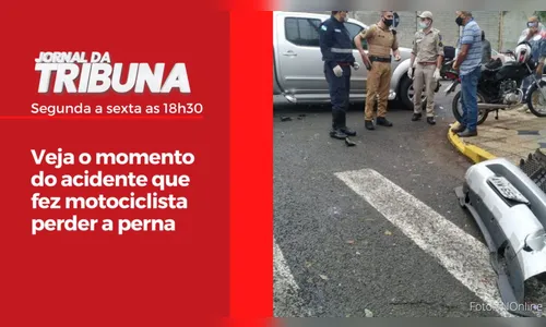 Veja o momento do acidente que fez motociclista perder a perna