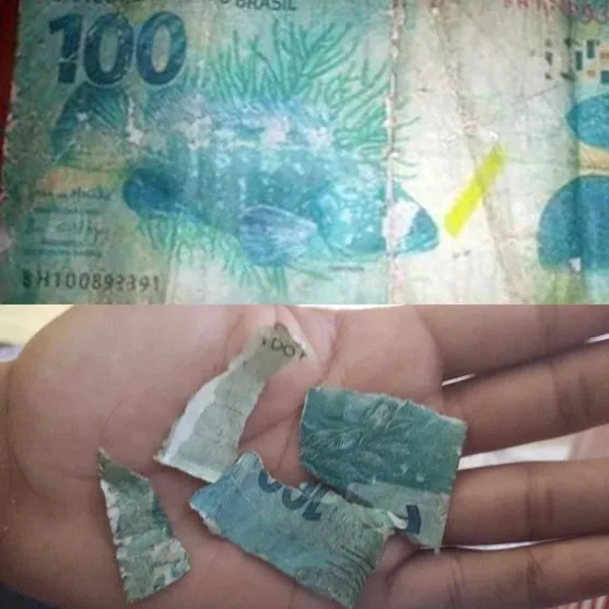 Garoto perde trufas ao receber nota de R$ 100 falsa