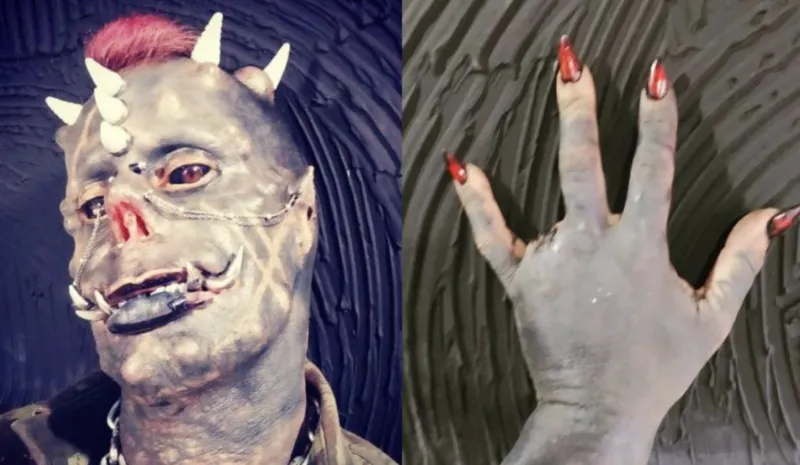 Tatuador de 44 anos amputa dedo para ter garras de demônio