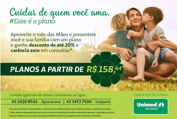 Unimed Apucarana lança ação promocional para o mês das Mães