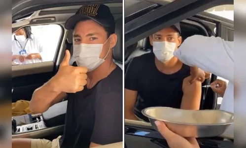 Aos 41 anos, Cauã Reymond é vacinado contra a Covid-19