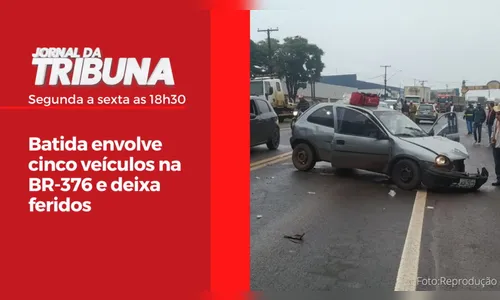 Batida envolve cinco veículos na BR-376 e deixa feridos