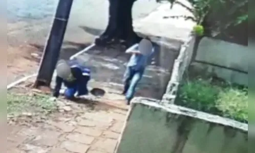 Câmera flagra ladrão que caiu e quebrou a perna em Apucarana